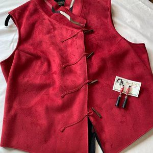 Faux suede vest